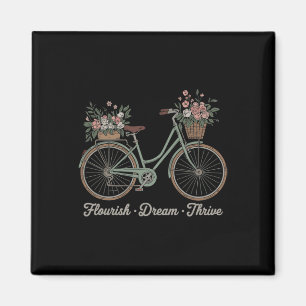 Flourish Dream Thrive Floral Bike Trump Subtle Res Magnet
