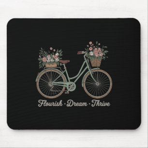 Flourish Dream Thrive Floral Bike Trump Subtle Res Mouse Pad