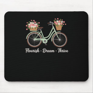 Flourish Dream Thrive Floral Bike Trump Subtle Res Mouse Pad