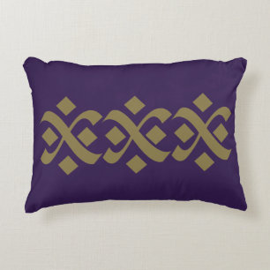 Flourish Elegant Purple and Dark Beige Decorative Cushion