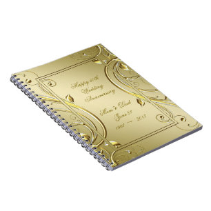 Flourish Gold 50th Golden Wedding Anniversary Notebook