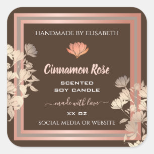 Flourish Product Packaging Labels Rose Gold Brown