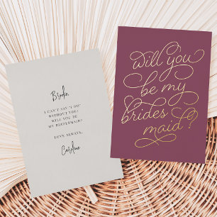 Flourish Script Be My Bridesmaid Foil Card