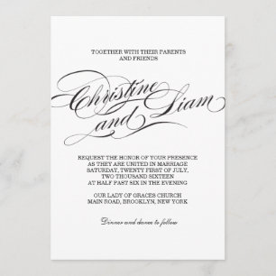 Flourish Script Wedding Invitation