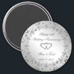 Flourish Silver 25th Wedding Anniversary Magnet<br><div class="desc">A Digitalbcon Images Design featuring a platinum silver colour and flourish design theme with a variety of custom images, shapes, patterns, styles and fonts in this one-of-a-kind "Flourish Silver 25th Wedding Anniversary" magnet. This elegant and attractive design comes complete with a customisable text lettering and graphic to suit your own...</div>