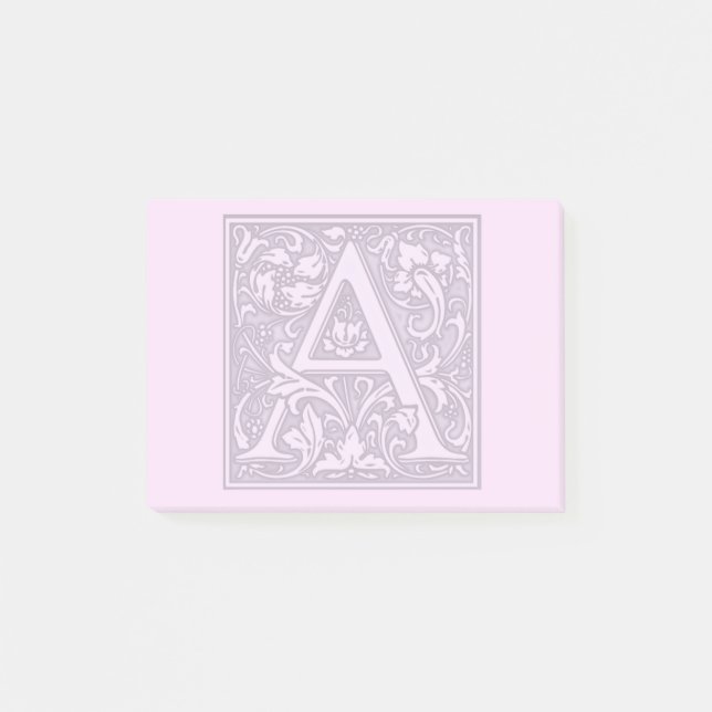 flourish silver monogram - A Post-it Notes (Front)