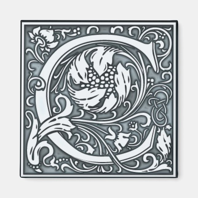 flourish silver monogram -C Magnet (Front)