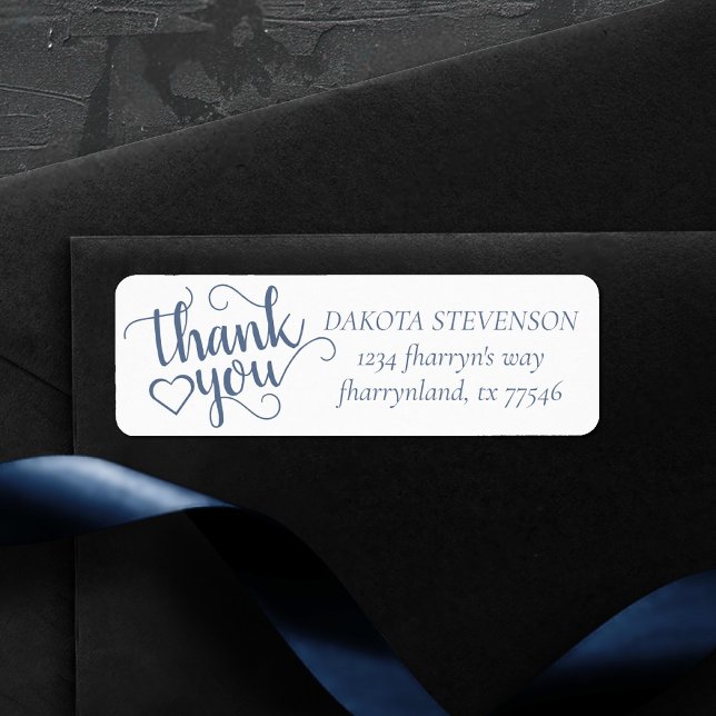 Flourish Slate Thank You | Blue Return Address (Creator Uploaded)