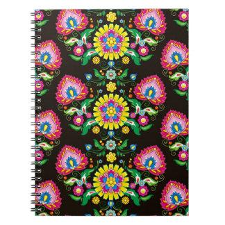 Flourish tiled folk seamless pattern notebook