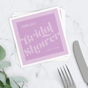 Flourish Typography Lavender Lilac Bridal Shower Napkin