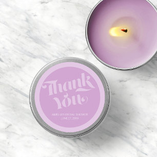 Flourish Typography Lavender Lilac Thank You Classic Round Sticker