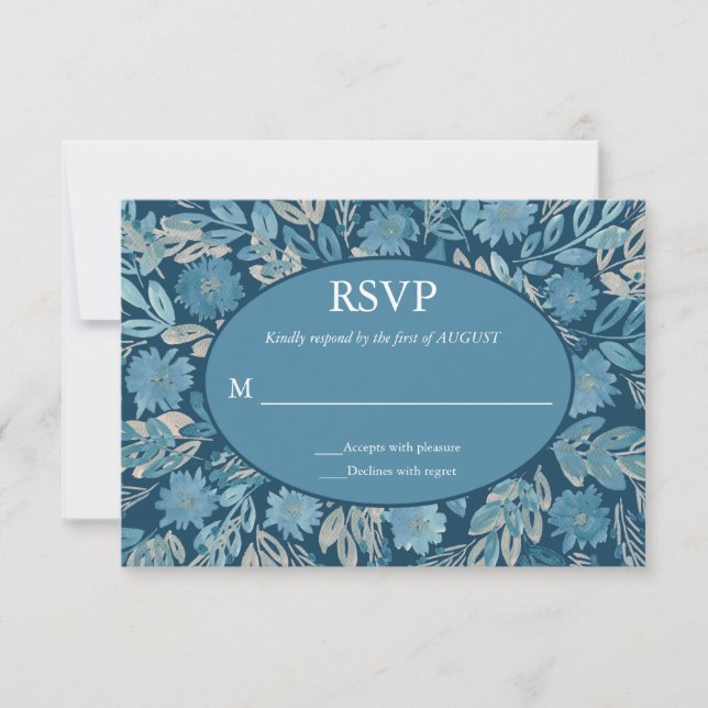 Flourish Watercolor Painting RSVP Card (Front)