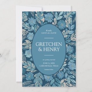 Flourish Watercolor Painting Save the Date Invitation