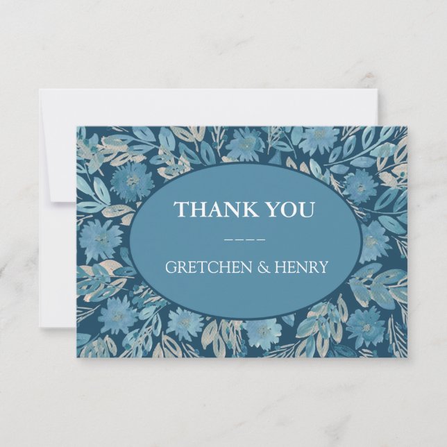 Flourish Watercolor Painting Thank You Card (Front)