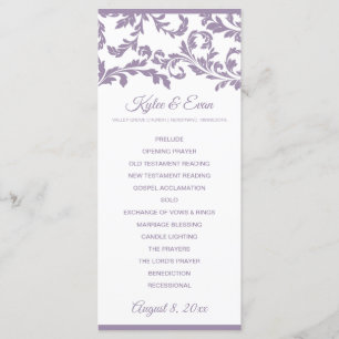 Flourish Wedding Program   Lavender Purple Programme