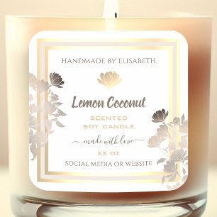 Flourish White and Gold Product Packaging Labels
