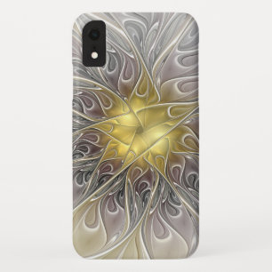 Flourish With Gold Modern Abstract Fractal Flower Case-Mate iPhone Case