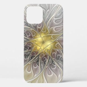 Flourish With Gold Modern Abstract Fractal Flower iPhone 12 Pro Case
