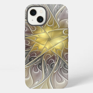 Flourish With Gold Modern Abstract Fractal Flower iPhone 13 Case