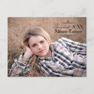 Flourish with Photo Post Card - Grad Announcement
