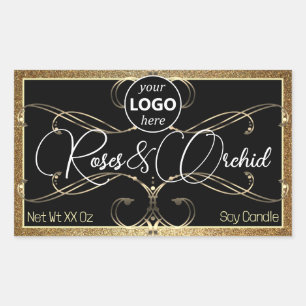 Flourish Yellow Gold Product Labels Logo Rectangle