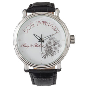 Flourished 50th anniversary - personalised  watch