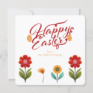 Flourished Boho Calligraphy Personalised Easter Card