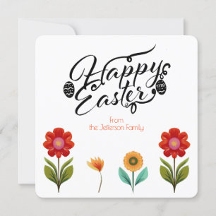 Flourished Boho Calligraphy Personalised Easter Card