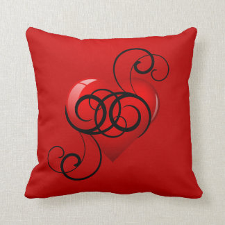 Flourished Glossy Heart Cushion