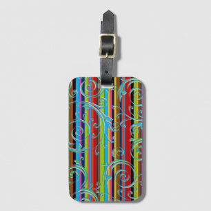 Flourished Stripe Luggage Tag