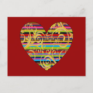Flourished Stripes Postcard