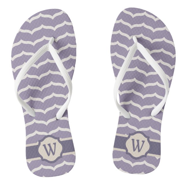 Flourished Zigzag Flip Flops (Footbed)