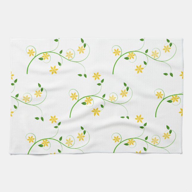 Flourishes and Flowers Tea Towel (Horizontal)