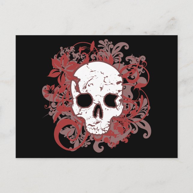 Flourishes Skull Postcard (Front)