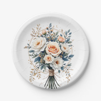 Flourishing Celebatory Bouquet Paper Plate