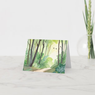 Flourishing Green Forest   Nature Watercolor Card