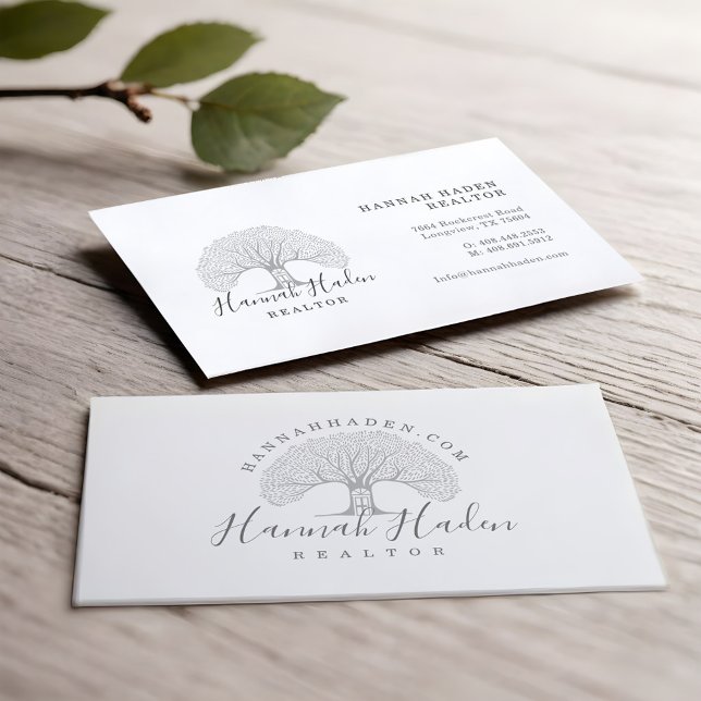 Flourishing Tree House Real Estate Logo Realtor Business Card (Flourishing Tree House Real Estate Logo Realtor Business Card)