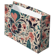 Flourishing Vintage Hearts Wrapping Paper