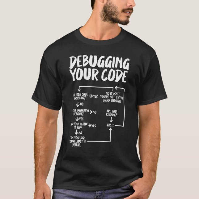 Flow Chart Debugging  Software Engineers Programme T-Shirt (Front)