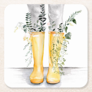 Flow & Grow I Square Paper Coaster