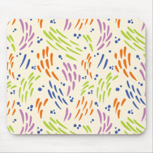 Flow in Blue, Orange, Purple, Green, and Cream Mouse Pad