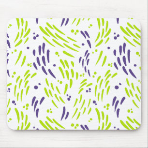 Flow in Lime Green and Purple Mouse Pad