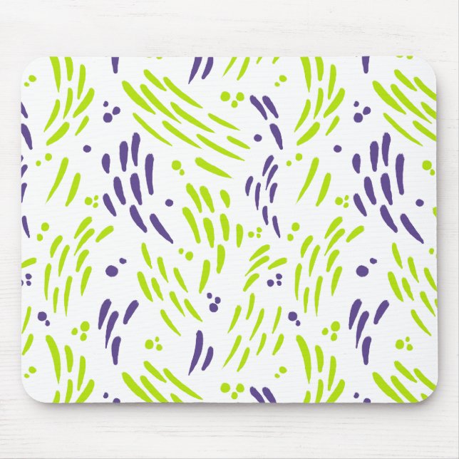 Flow in Lime Green and Purple Mouse Pad (Front)