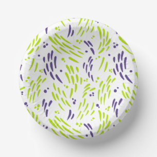 Flow in Lime Green and Purple Paper Plate