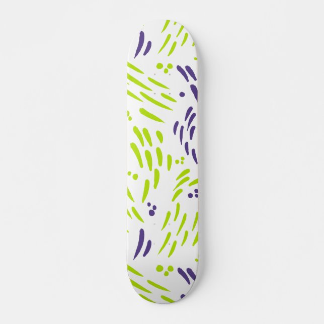 Flow in Lime Green and Purple Skateboard (Front)
