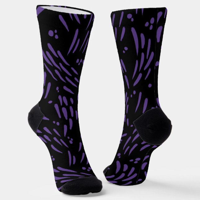 Flow in Purple and Black Socks (Angled)