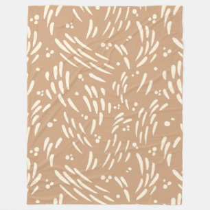 Flow in Tan and Cream Fleece Blanket
