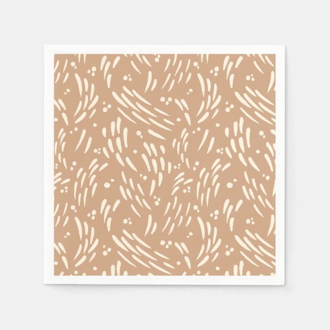 Flow in Tan and Cream Napkin (Front)