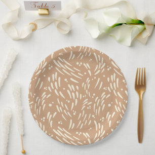 Flow in Tan and Cream Paper Plate