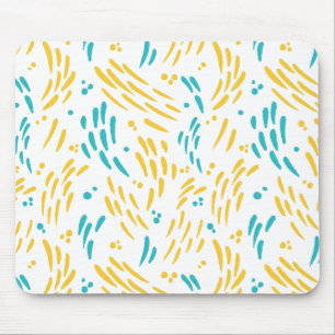 Flow in Turquoise and Yellow Mouse Pad